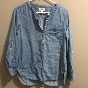 Denim looking long sleeve shirt